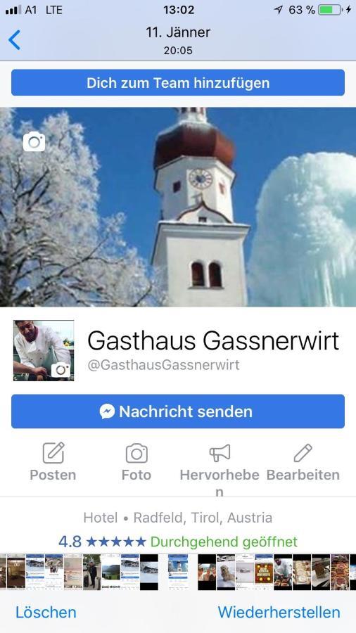 Gassnerwirt Radfeld Otel Dış mekan fotoğraf